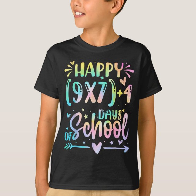 Happy 67 Days Of School Math Teacher Students Six  T Shirt (Framsida)
