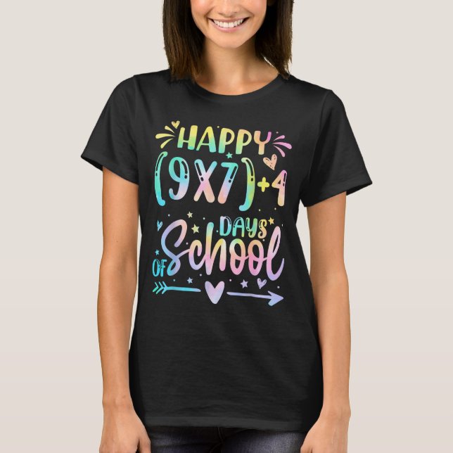 Happy 67 Days Of School Math Teacher Students Six  T Shirt (Framsida)