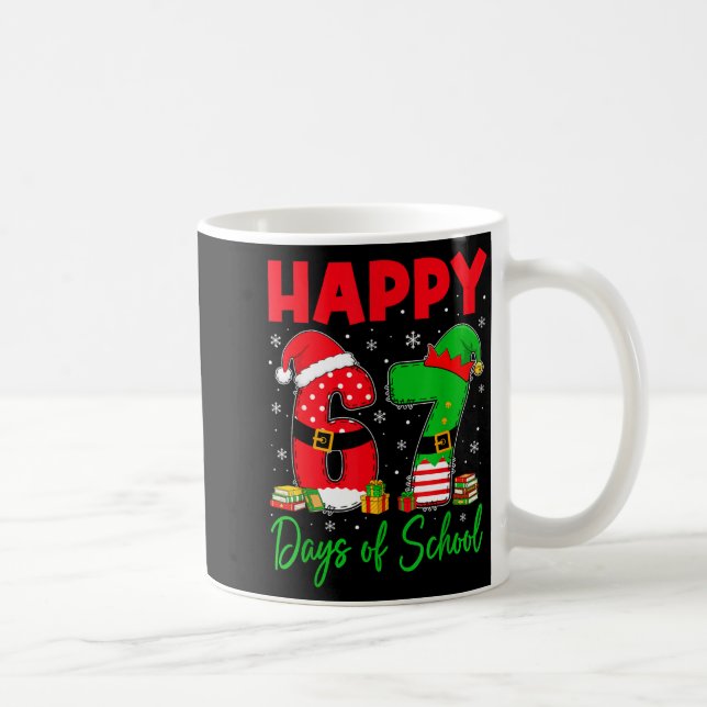 Happy 67 Days Of School Six Seven 67 Christmas San Kaffemugg (Höger)