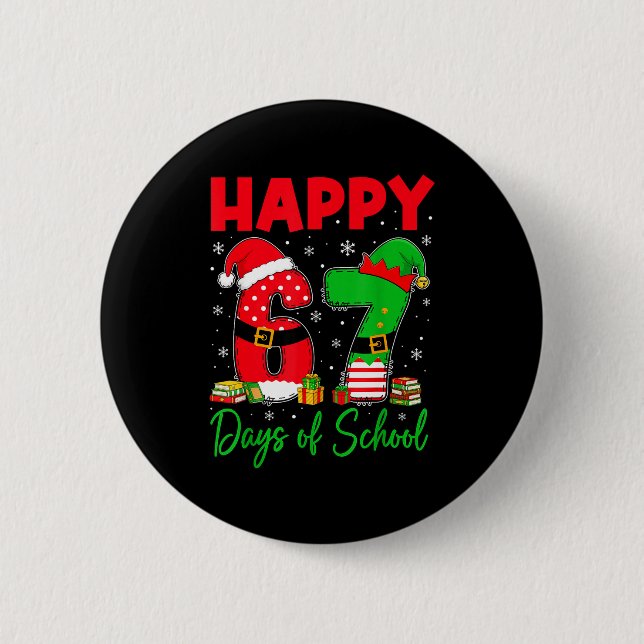 Happy 67 Days Of School Six Seven 67 Christmas San Knapp (Framsida)