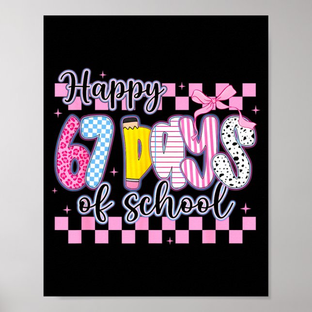 Happy 67 Days Of School Six Seven Meme Boy Girl Te Poster (Framsidan)