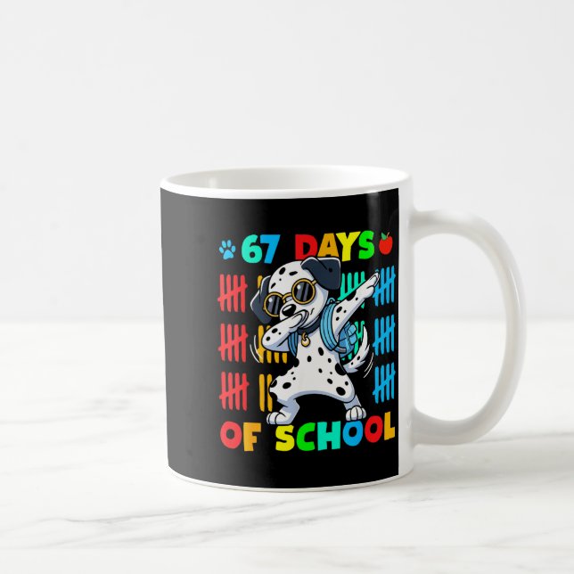 Happy 67 Days School Cute Dog 67 Days Smarter Stud Kaffemugg (Höger)
