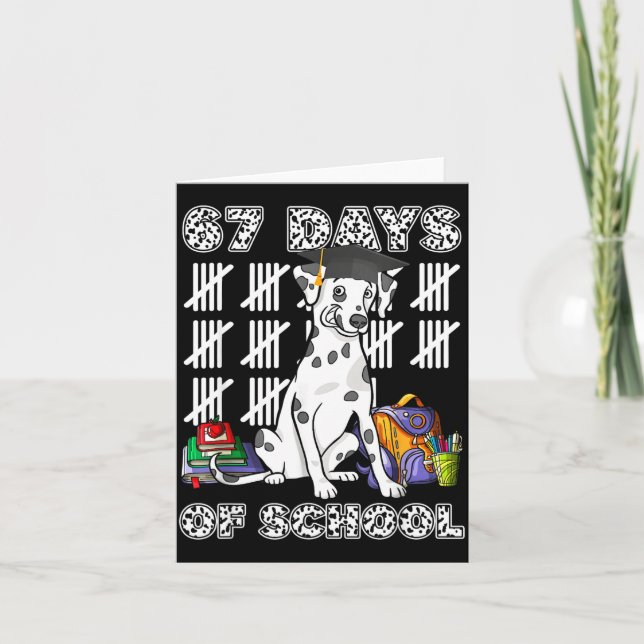 Happy 67 Days School Cute Dog 67 Days Smarter Stud Kort (Framsida)