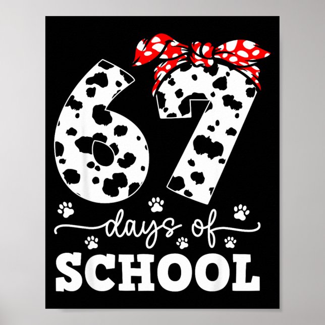 Happy 67 Days School Cute Dog 67 Days Smarter Stud Poster (Framsidan)