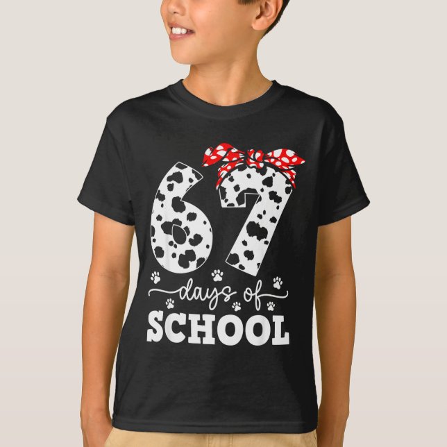 Happy 67 Days School Cute Dog 67 Days Smarter Stud T Shirt (Framsida)