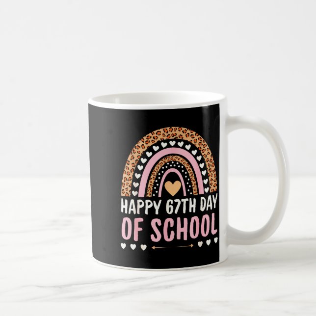 Happy 67th Day Of School 67 Days Rainbow Teachers  Kaffemugg (Höger)