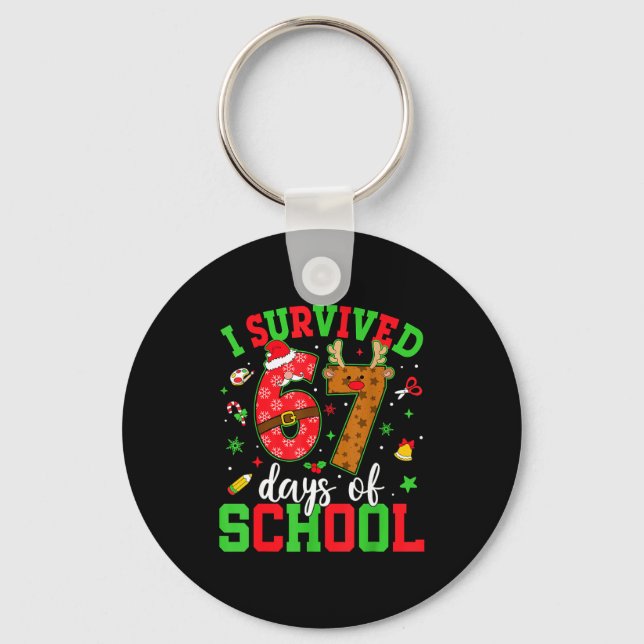 Happy 67th Day Of School Funny Christmas 67 Meme S Nyckelring (Framsida)