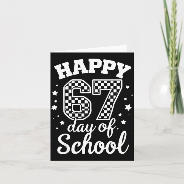 Happy 67th Day Of School Students Teacher Kids 100 Kort (Framsida)