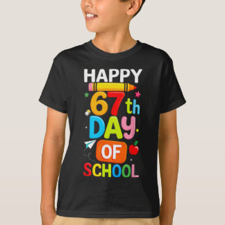 Happy 67th Day Of School Teacher Kids Six Seven 6  T Shirt
