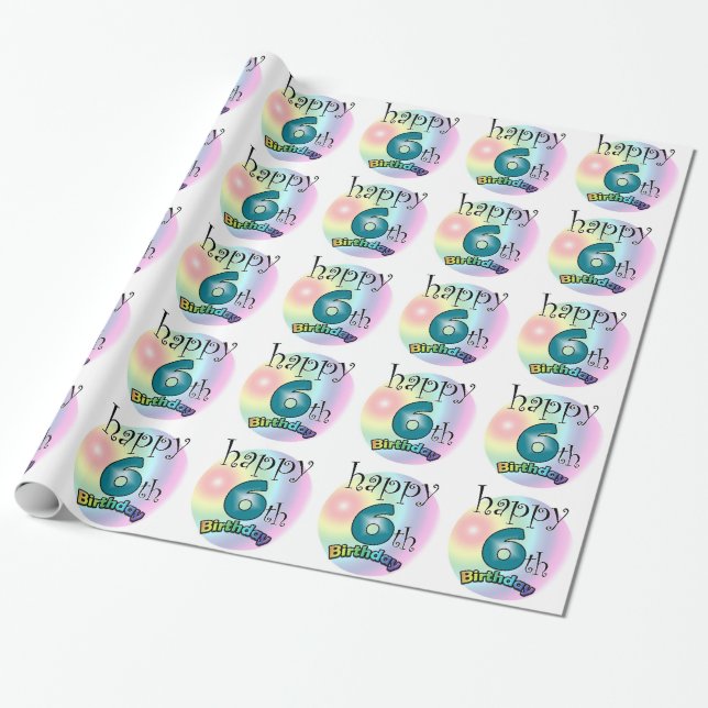 Happy 6th Birthday Presentpapper (Utrullad)