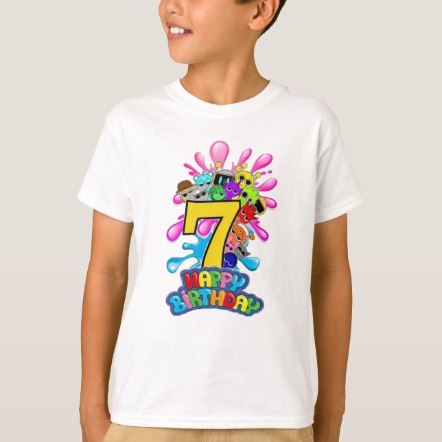 Happy 7th Birthday Sprunki - Simon Funbot Oren T Shirt (Framsida)