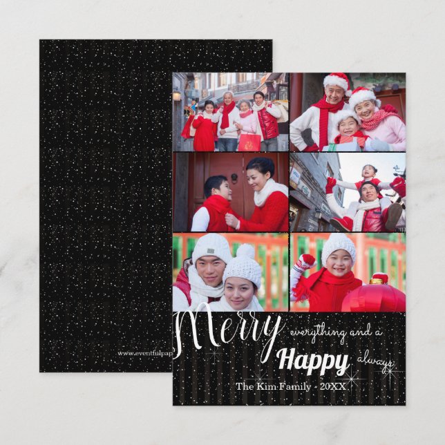 Happy Always Collage - 3x5 Semesterkort Inbjudningar (Fram/baksida)