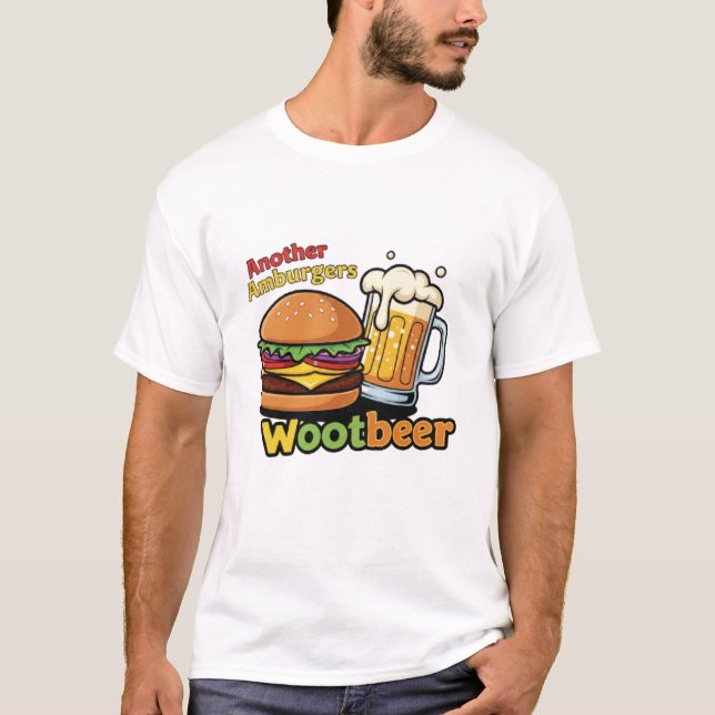 Happy Amburgers & Wootbeer Logo T Shirt (Framsida)
