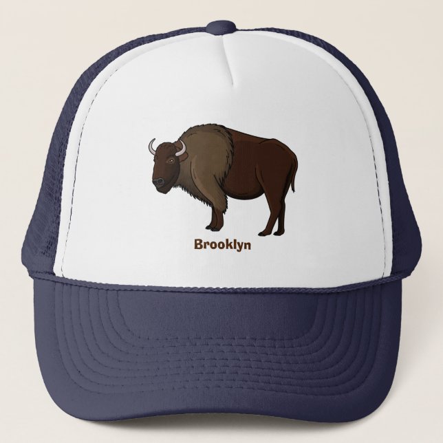 Happy American bison buffalo illustration Keps (Framsida)