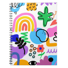 Happy and colorful abstract designs anteckningsbok