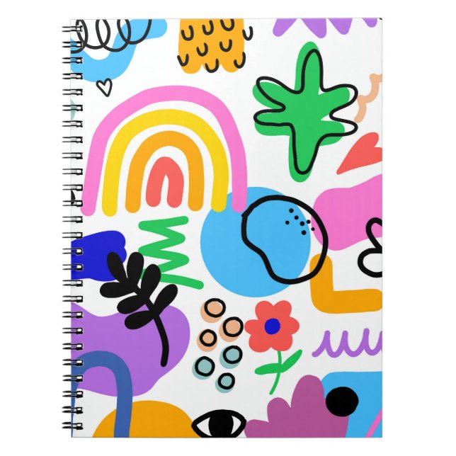 Happy and colorful abstract designs anteckningsbok (Framsidan)