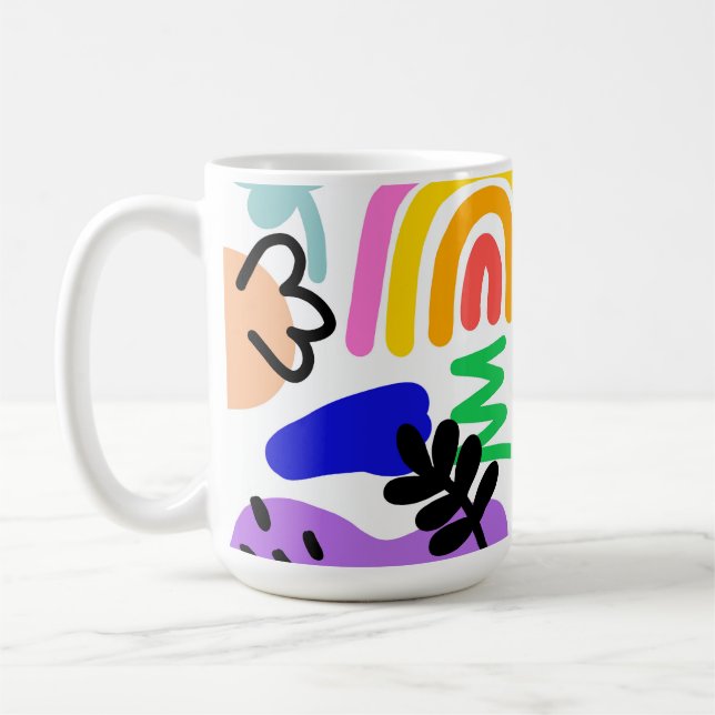 Happy and colorful abstract designs kaffemugg (Vänster)