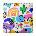 Happy and colorful abstract designs kakelplatta<br><div class="desc">A print that brings a lot of joy in geometric and colorful shapes</div>