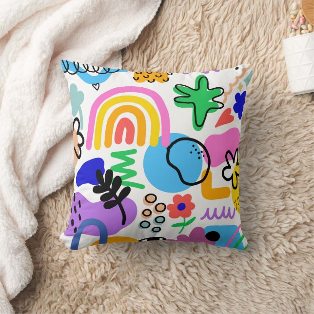 Happy and colorful abstract designs kudde (Filt)