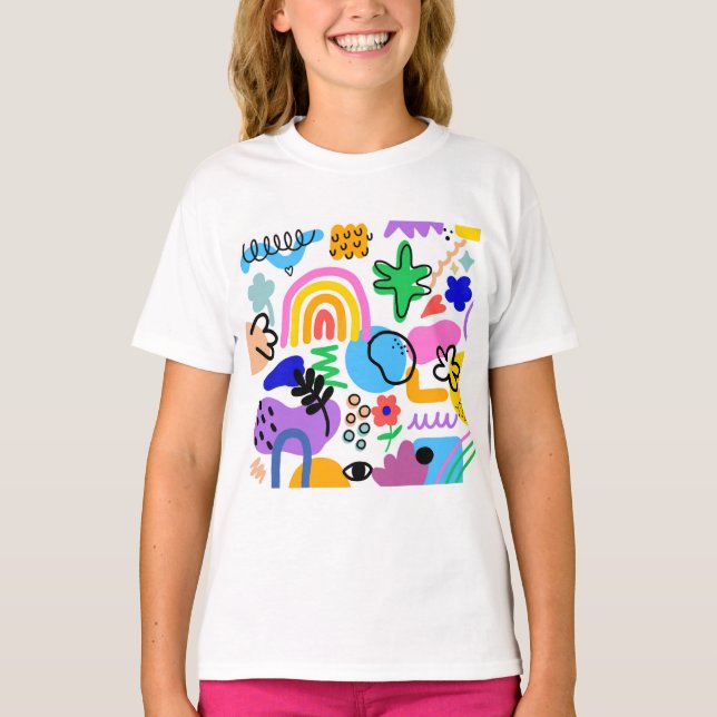 Happy and colorful abstract designs t shirt (Framsida)
