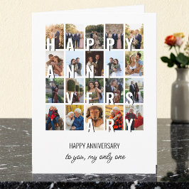 Happy Anniversary 20 Wedding Photo Collage Kort
