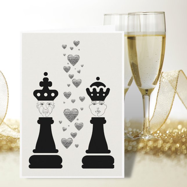 Happy Anniversary Chess Pieces Greeting Card Kort (Skapare uppladdad)