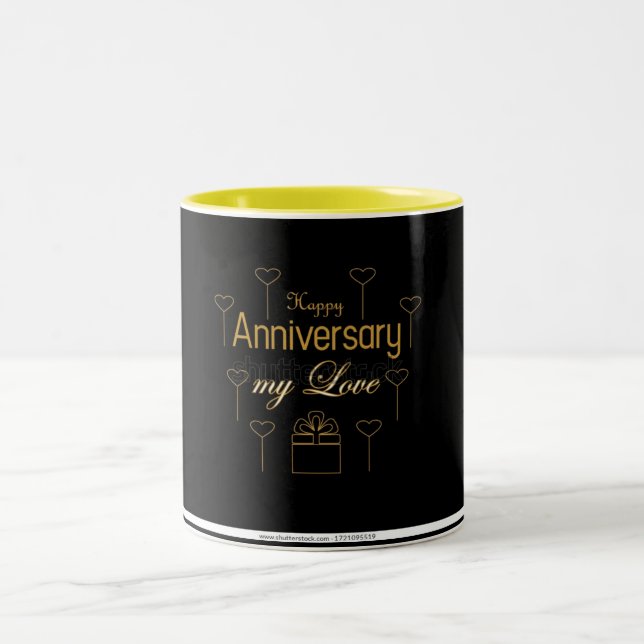 **HAPPY ANNIVERSARY** COFFEE MUG Två-Tonad MUGG (Center)