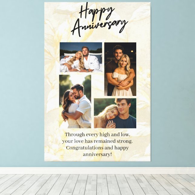 Happy Anniversary Custom Collage Canvastryck (Insitu (trägolv))
