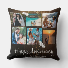 Happy Anniversary Custom Photo Collage Kudde