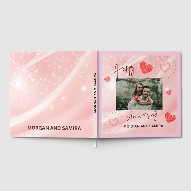 Happy Anniversary Custom Photo Guest Book Gästböcker (Full)