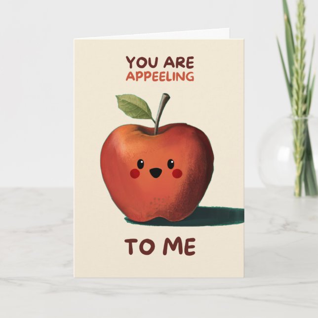 Happy Anniversary Cute Funny Simple Apple Card Kort (Framsida)