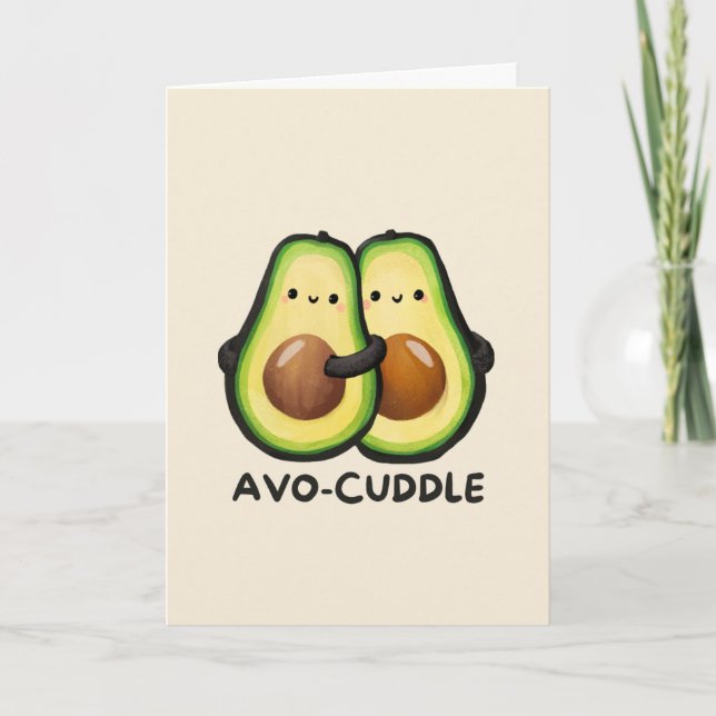 Happy Anniversary Cute Funny Simple Avocado Card Kort (Framsida)