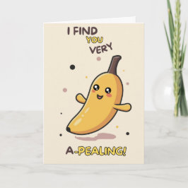 Happy Anniversary Cute Funny Simple Banana Card Kort