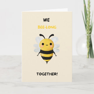 Happy Anniversary Cute Funny Simple Bee Card Kort
