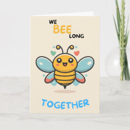 Happy Anniversary Cute Funny Simple Bee Card Kort