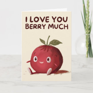 Happy Anniversary Cute Funny Simple Berry Card Kort