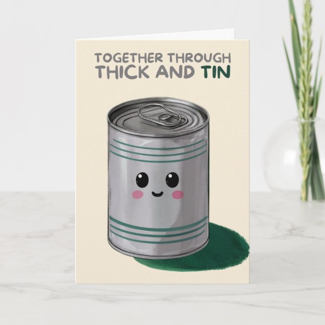 Happy Anniversary Cute Funny Simple Can Card Kort (Framsida)