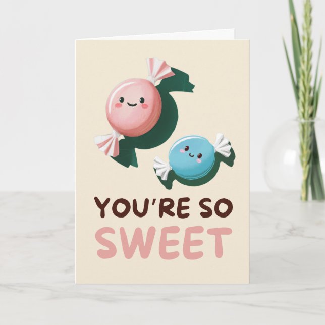 Happy Anniversary Cute Funny Simple Candy Card Kort (Framsida)