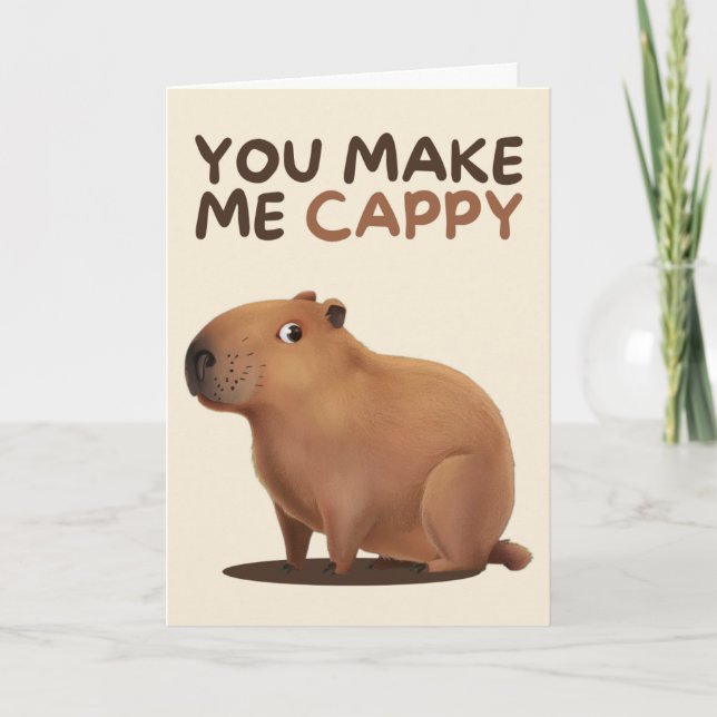 Happy Anniversary Cute Funny Simple Capybara Card Kort (Framsida)