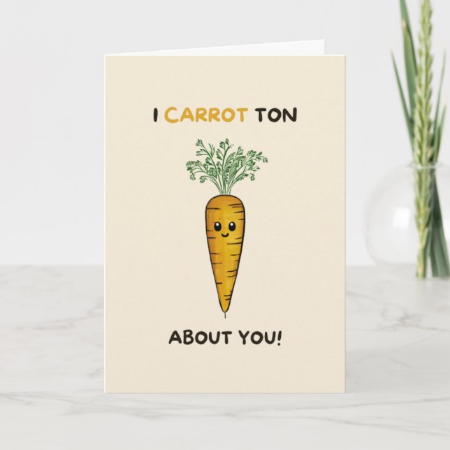 Happy Anniversary Cute Funny Simple Carrot Card Kort (Framsida)