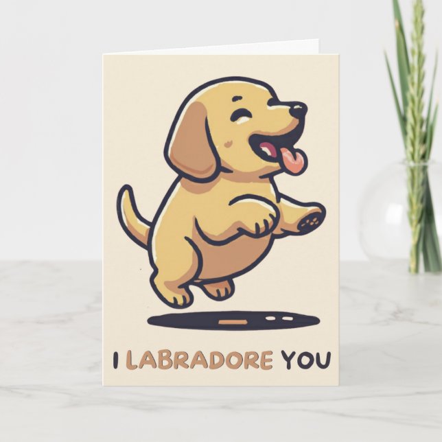 Happy Anniversary Cute Funny Simple Dog Card Kort (Framsida)