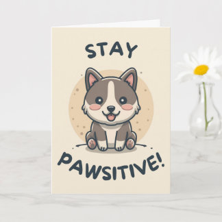 Happy Anniversary Cute Funny Simple Dog Card Kort