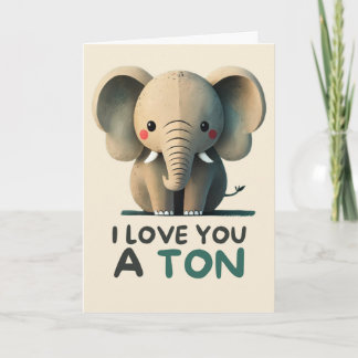Happy Anniversary Cute Funny Simple Elephant Card Kort