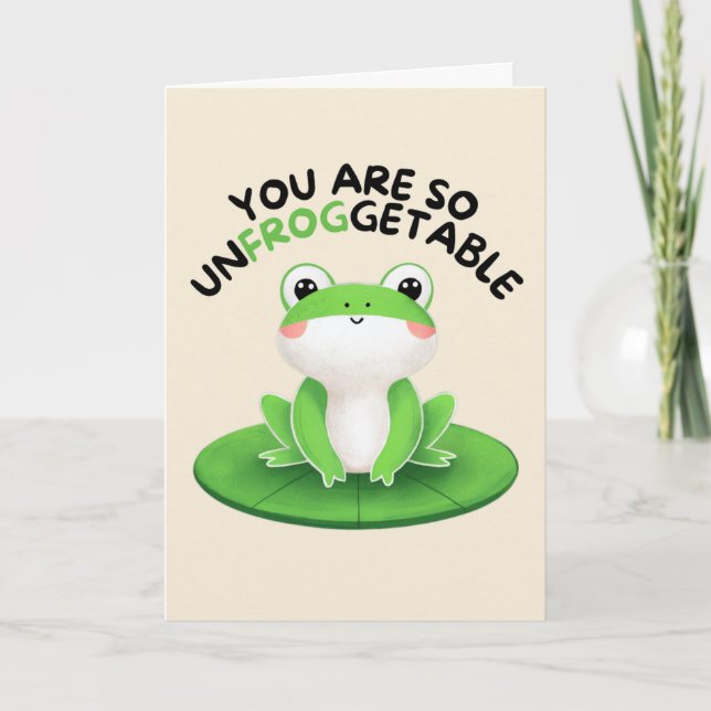 Happy Anniversary Cute Funny Simple Frog Card Kort (Framsida)