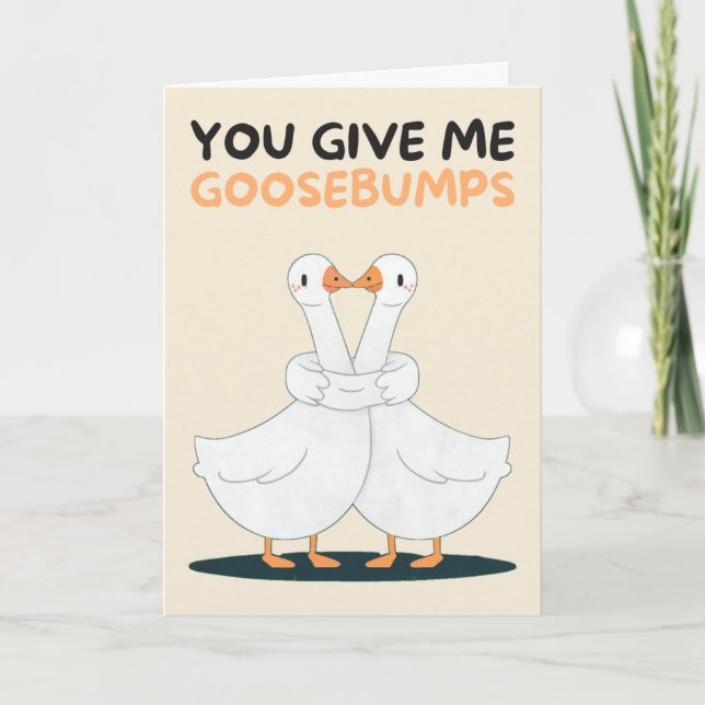 Happy Anniversary Cute Funny Simple Goose Card Kort (Framsida)
