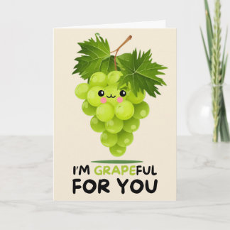 Happy Anniversary Cute Funny Simple Grape Card Kort