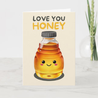 Happy Anniversary Cute Funny Simple Honey Card Kort