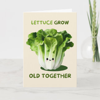 Happy Anniversary Cute Funny Simple Lettuce Card Kort