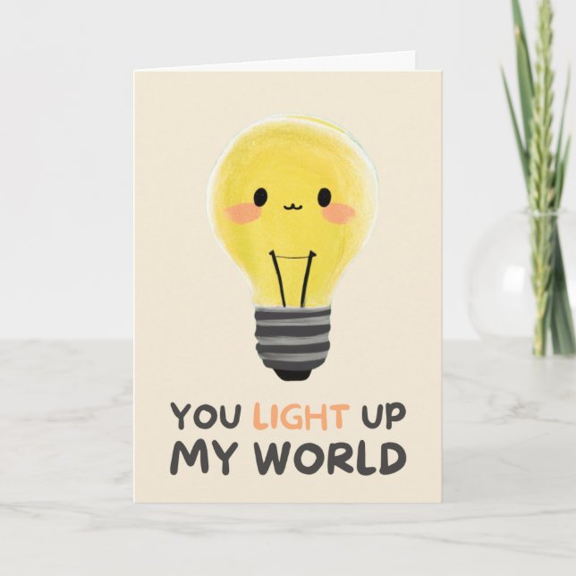 Happy Anniversary Cute Funny Simple Light Card Kort (Framsida)