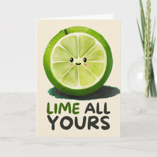 Happy Anniversary Cute Funny Simple Lime Card Kort